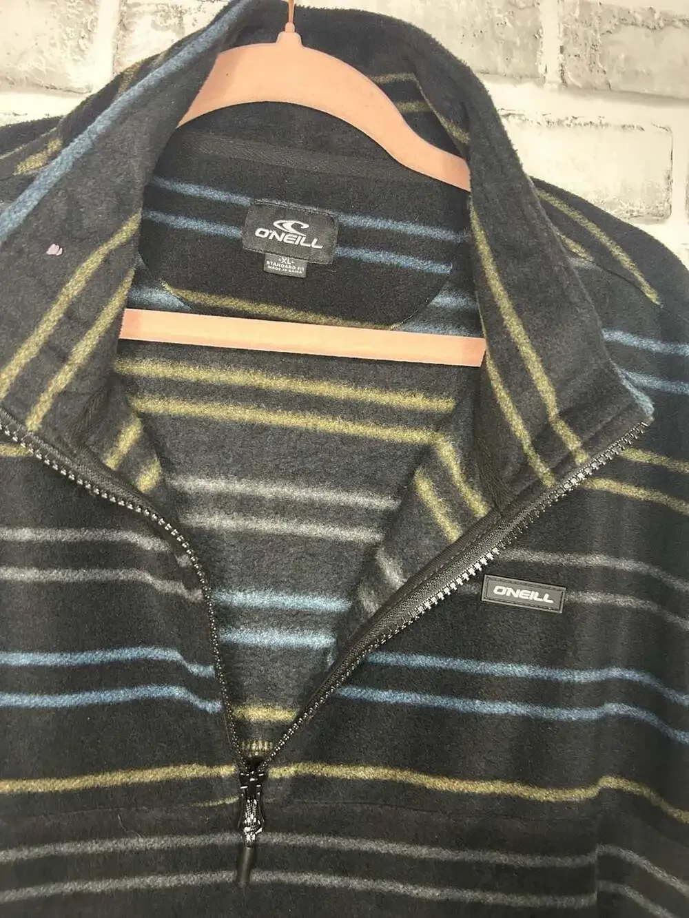 O'Neill Carson 1/4 Zip Striped Fleece Pullover - Picture 2 of 4